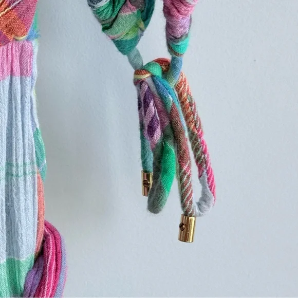 Lauren Ralph Lauren Plaid Off Shoulder Dress Multicolor Madras Plaid Dress 10 - Picture 10 of 16